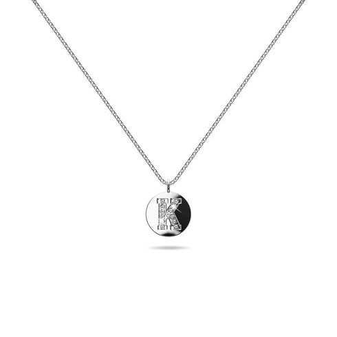 Solid 925 Sterling Silver Initial Alphabet Personalised Disc Necklace